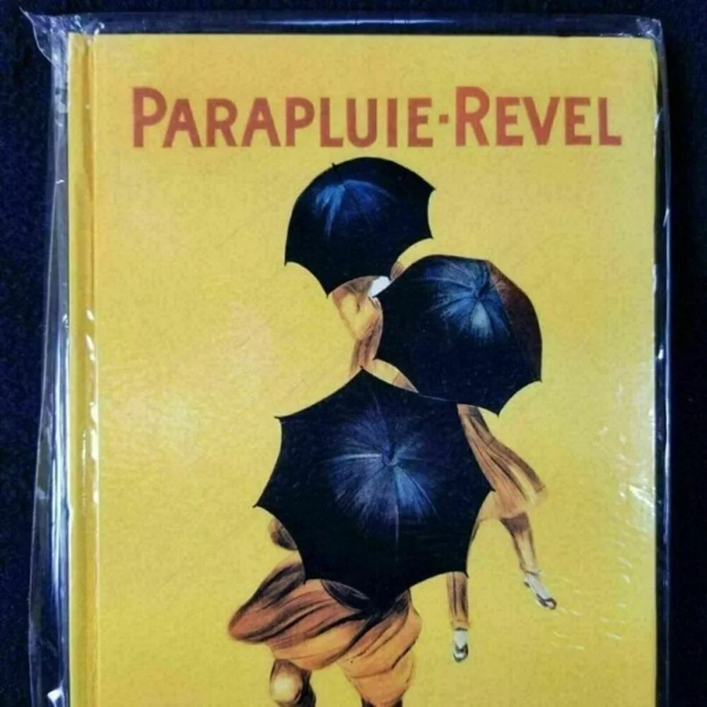 Journal Hardcover Parapluie Revel Paris Umbrella Cappiello Yellow Notebook‎ New